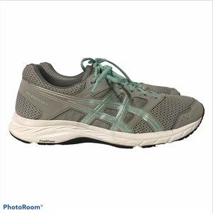ASICS Gel Contend Running Sneakers Gray & Turquois Size 11/43.5 Women's 102A231